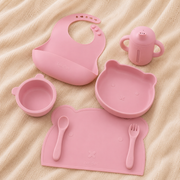 Complete Baby Feeding Set in Soft Pink – main view