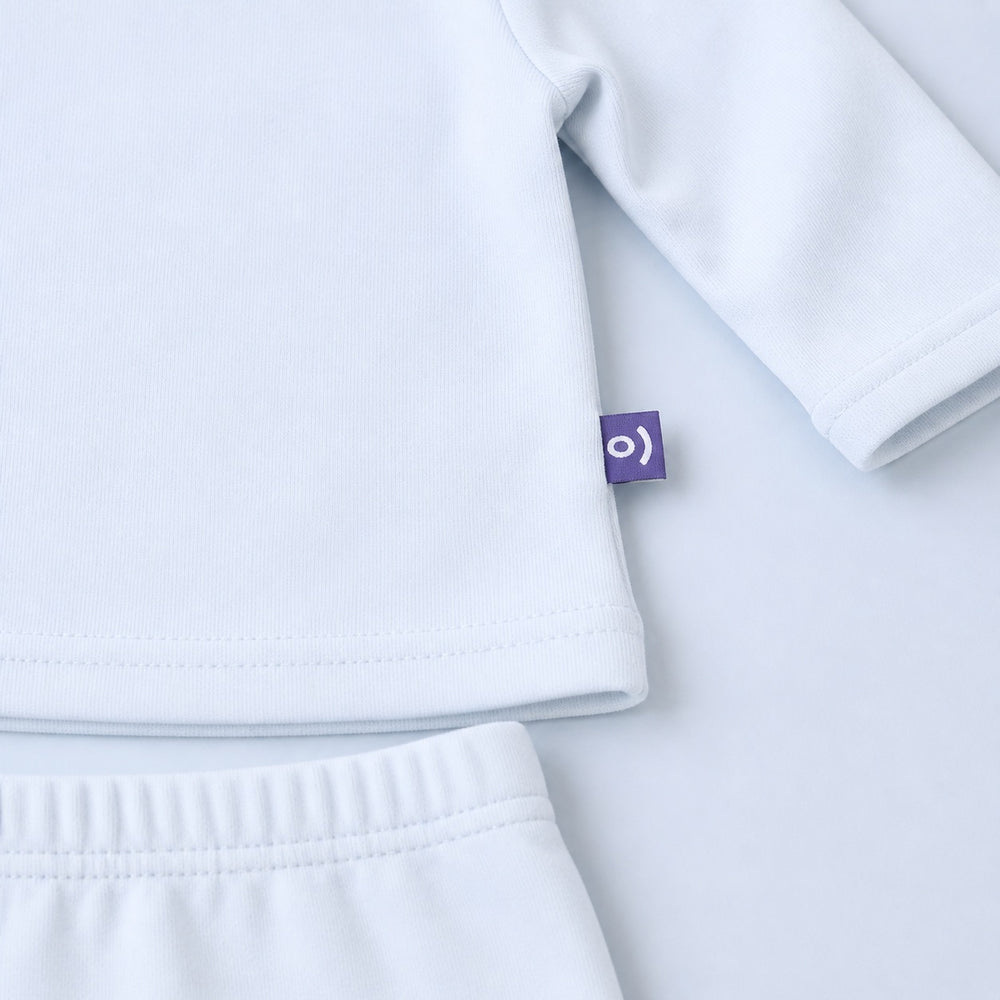 Long-Sleeve Cotton Set in Sky Blue – main view