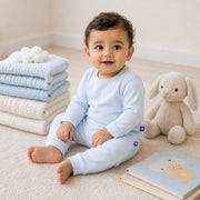 Long-Sleeve Cotton Set in Sky Blue – alternate view