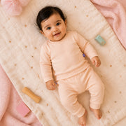 Long-Sleeve Cotton Set in Rose Pink – alternate view