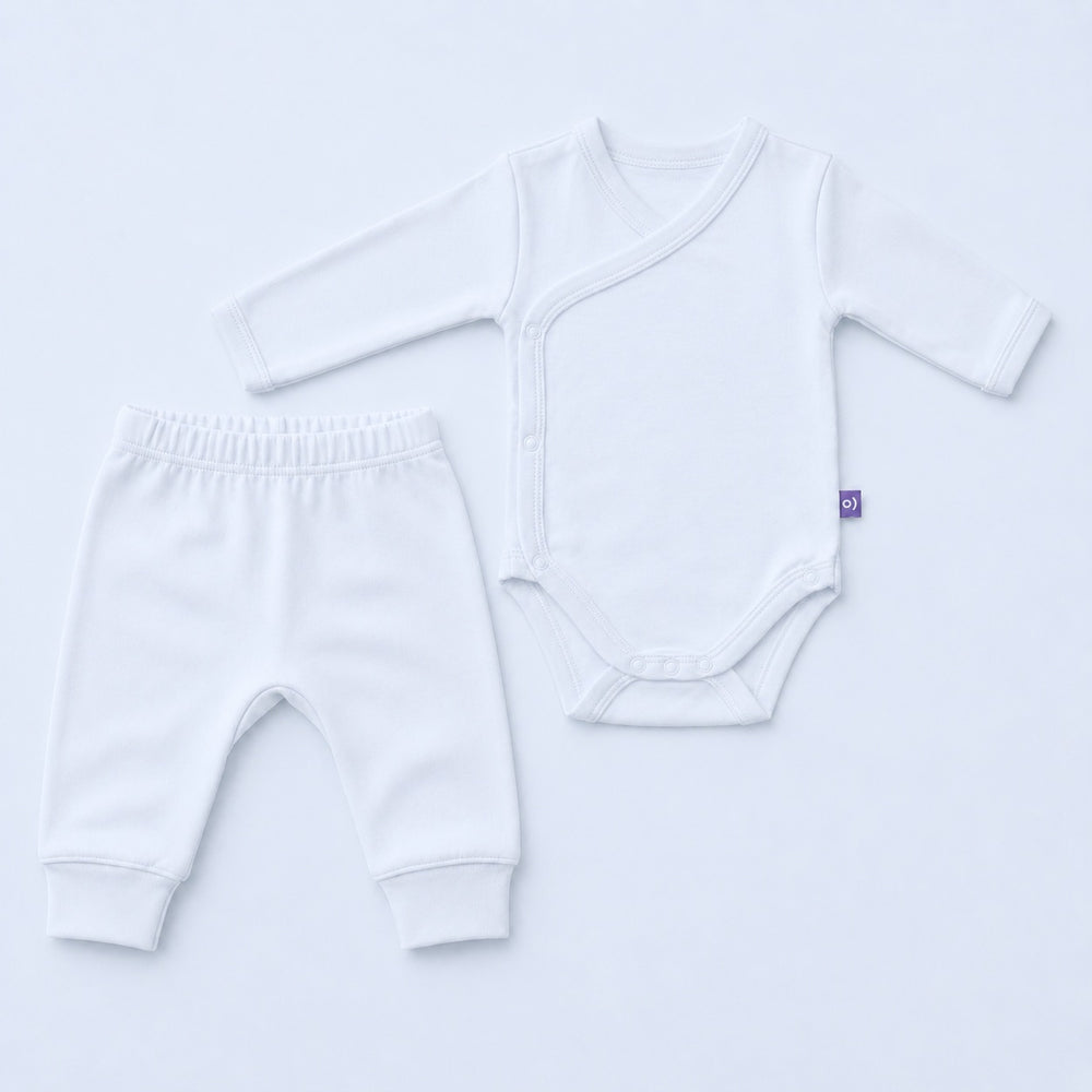 Essential Cotton Bodysuit in Powder Blue – main view