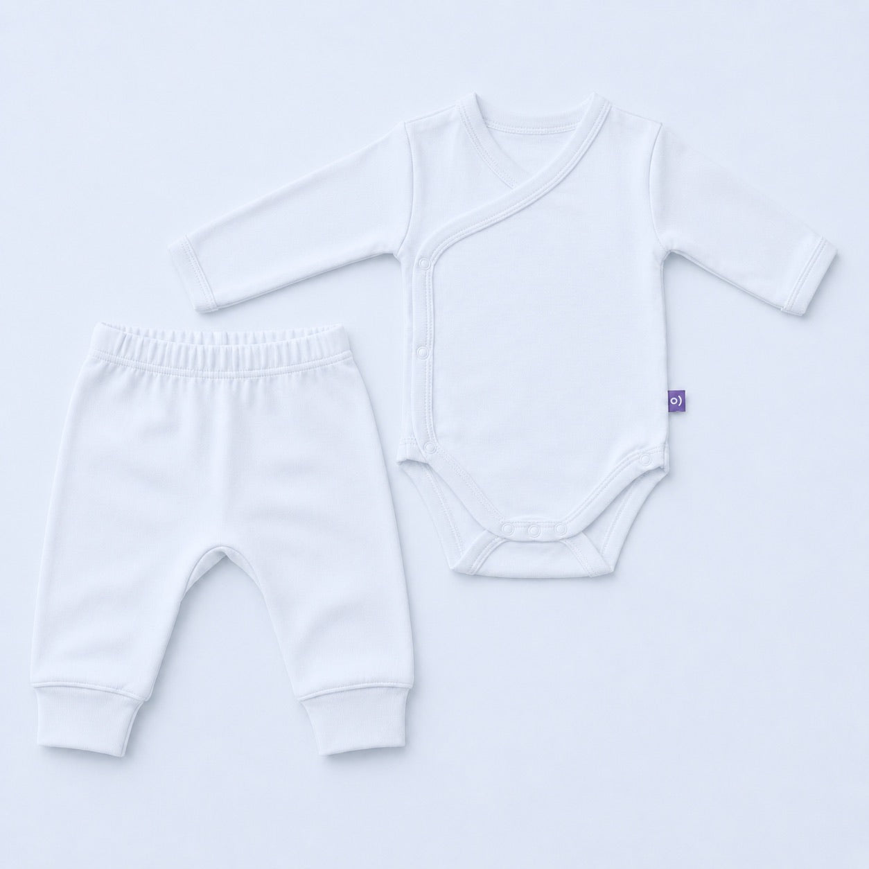 Essential Cotton Bodysuit in Powder Blue – main view