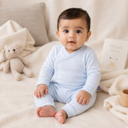 Essential Cotton Bodysuit in Powder Blue – alternate view