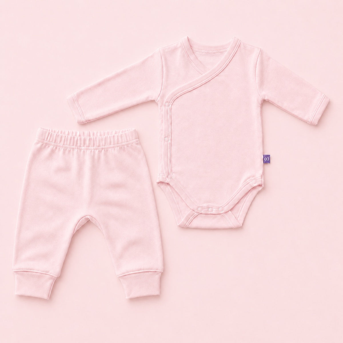 Essential Cotton Bodysuit in Blush – main view