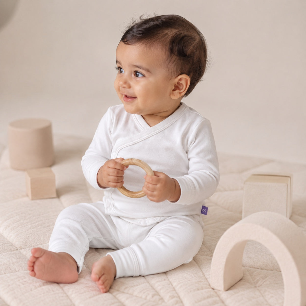 Essential Cotton Bodysuit in Pure White – alternate view