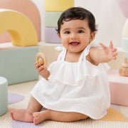 Muslin Day Dress in Milk White – alternate view