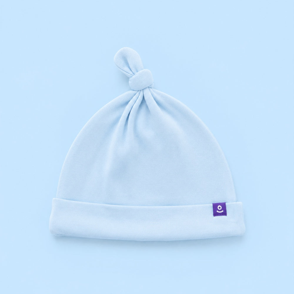 Soft Cotton Newborn Hat in Powder Blue – main view