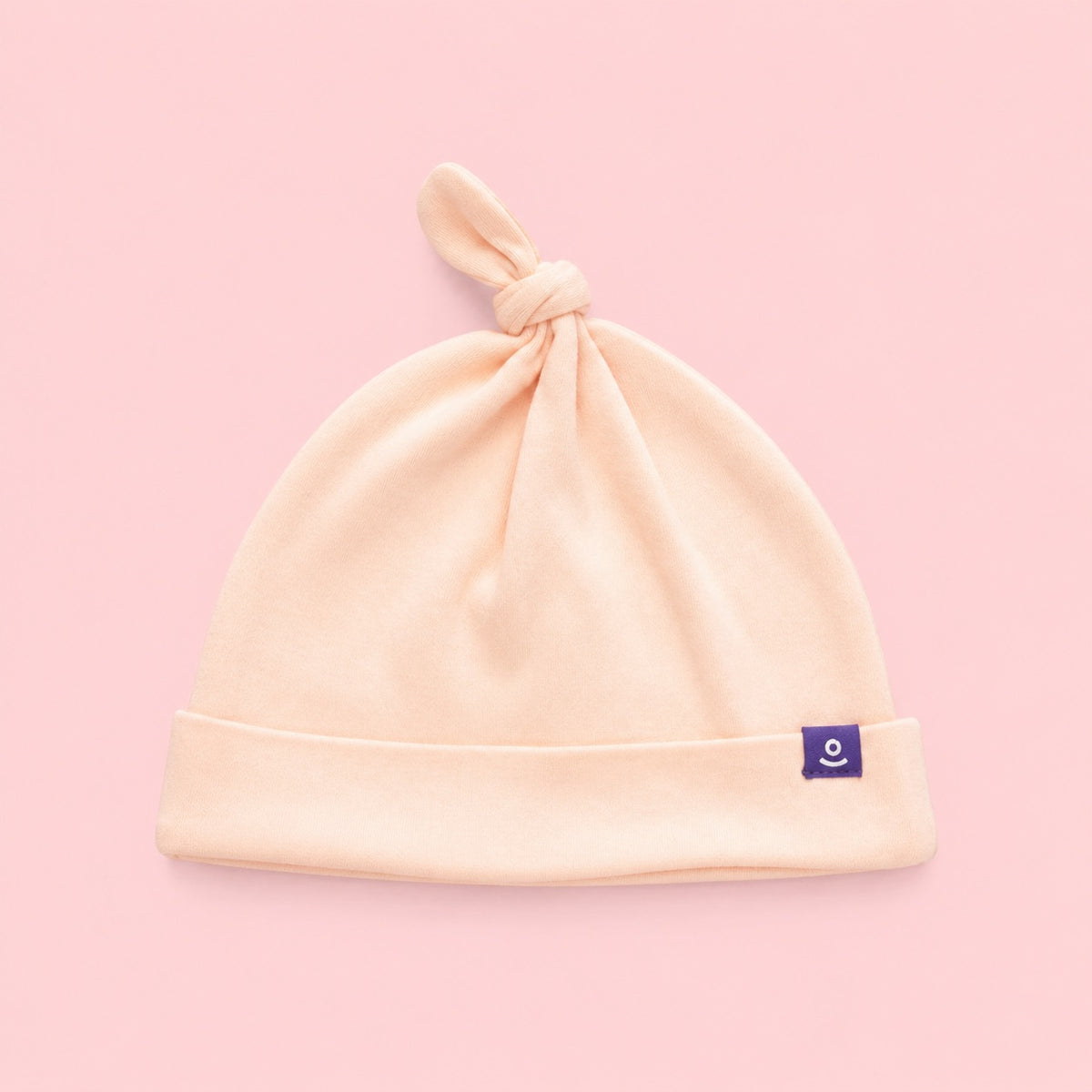 Soft Cotton Newborn Hat in Blush – main view