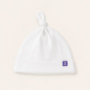 Soft Cotton Newborn Hat in Pure White – main view