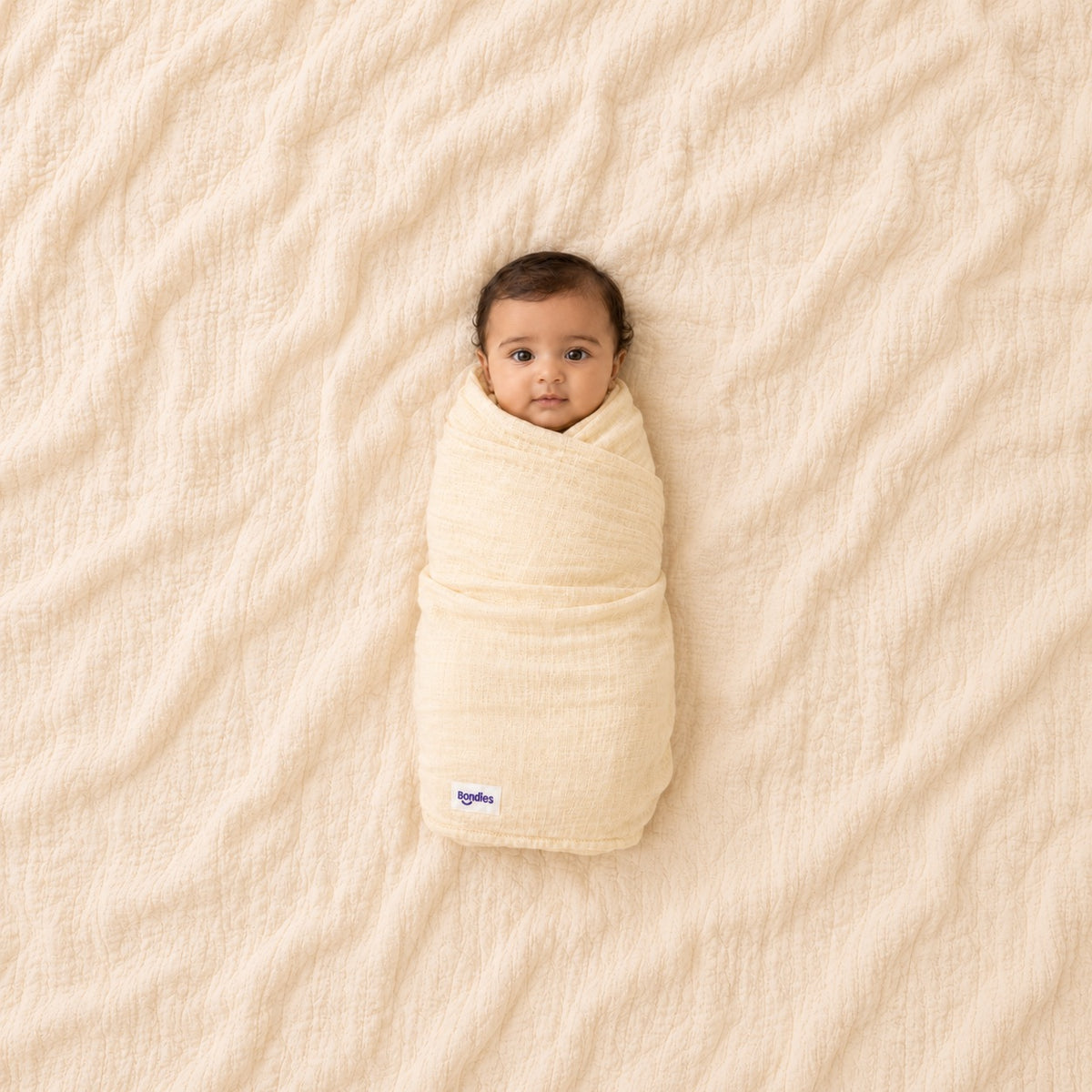 Muslin Baby Blanket in Warm Oat – alternate view