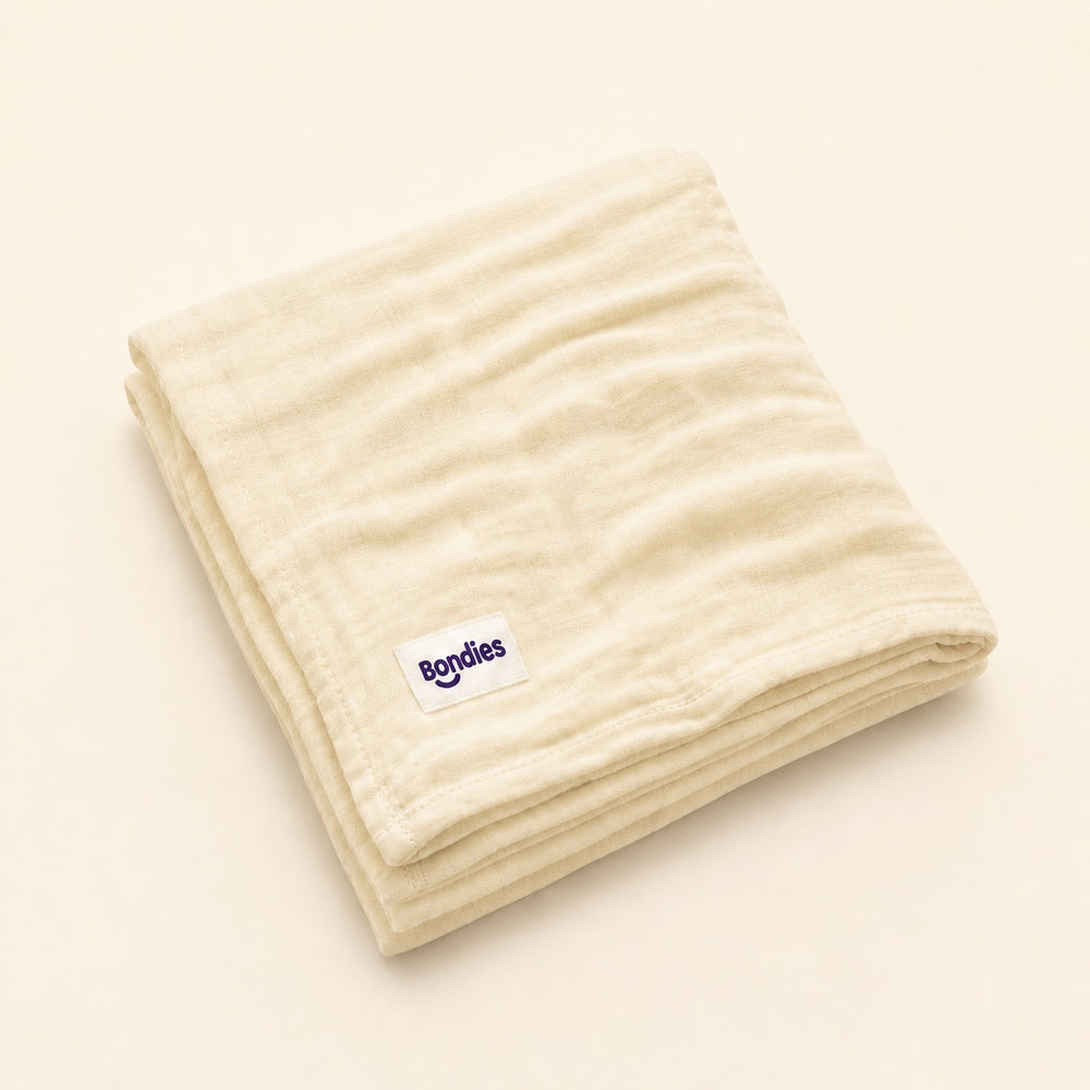 Muslin Baby Blanket in Warm Oat – main view