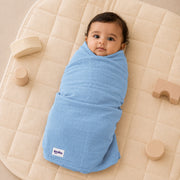 Muslin Baby Blanket in Powder Blue – alternate view