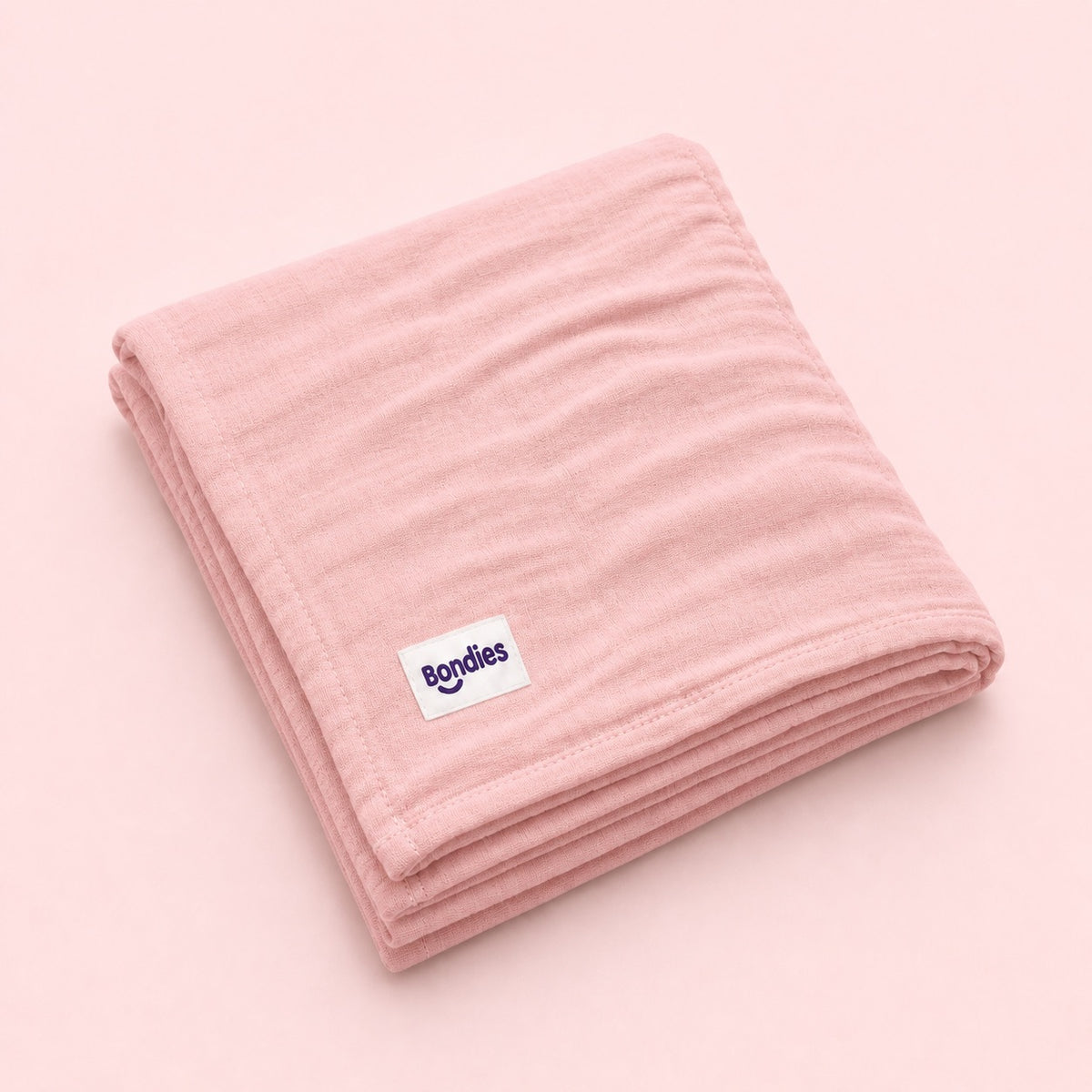 Muslin Baby Blanket in Soft Pink – main view
